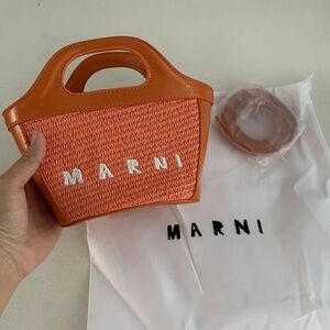 Marni Orange Woven Women's Bag 15x13cm